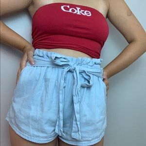 Flowy Tie Front Shorts